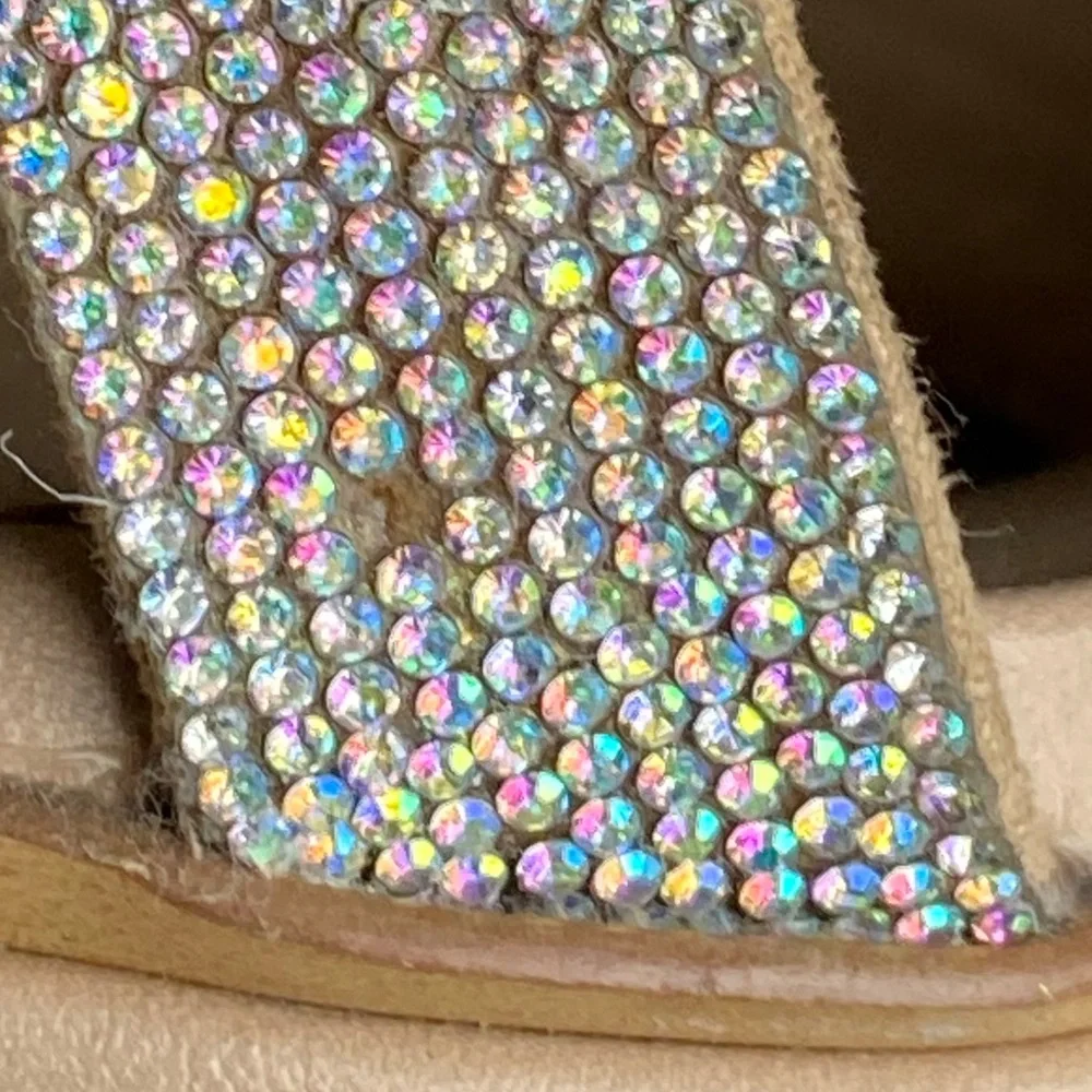 Aldo Elegant Beige and Gold Rhinestone Women's Heels Sandals Great Condition - Picture 9 of 15